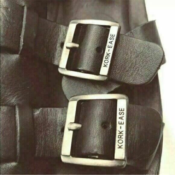 Kork Ease Sandals Black Leather Platform Buckle Size 9 Y - Picture 6 of 9